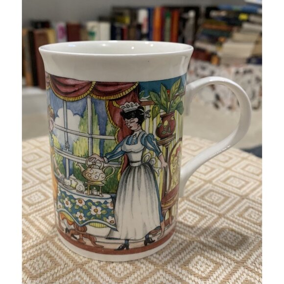Royal Cuthbertson Fine Bone China Mug With Vintage Victorian Scene - Picture 1 of 8